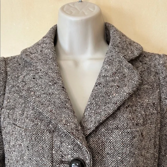 Banana Republic Brown Tweed Tailored Frock Coat size XS - Picture 3 of 16